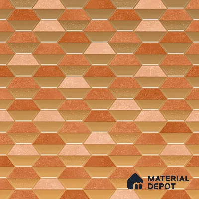 Geometric Wall & Floor Tile TL 07237 E Alpi 8003 GLM (Gold) 1 ft x 1 ft Ceramic Matte Finish - 9 mm  | 2 mm Spacer is Mandatory | Please Expect a Slight Variation of Pattern (Sample)